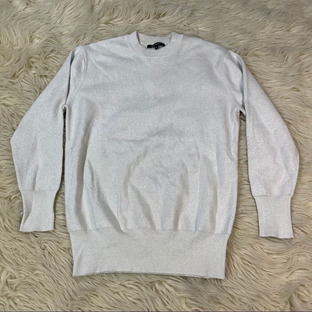 MACPHEE crew neck metallic silver sweater